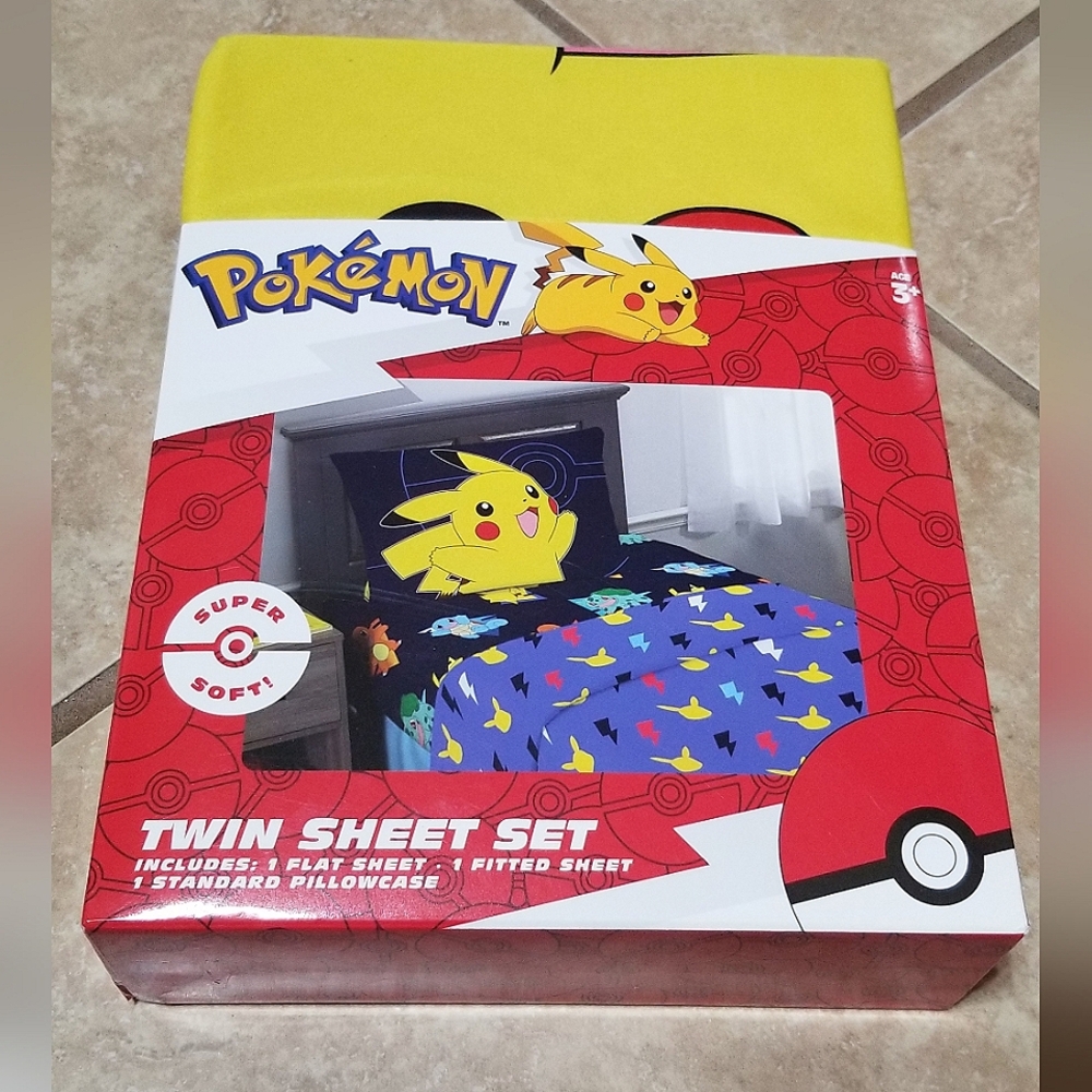 Pokemon Twin Size 3 Piece Sheet Set